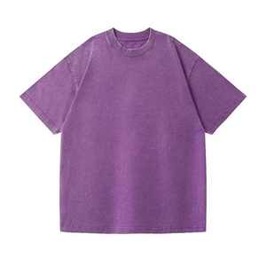 T-shirt tricoté surdimensionné délavé à l'acide, 100 % coton, confortable, tendance, style streetwear, anti-boulochage, coupe ample, nouveau design - Product Image 1