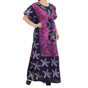 Flowy cotton <b>kaftan</b> dress with side slits for an elegant look - Product Image 3