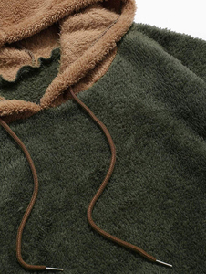 Sudadera con Capucha para Hombre, Color Verde Oliva, Corte Holgado, Informal, con Bolsillos, Manga Larga, para Invierno - Product Image 6