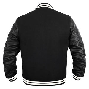 Best Selling High Street <b>Men</b> Custom Varsity <b>Jacket</b> Stand Collar Front Logo Wool Fabric Eco-Friendly Winter OEM Bulk Sale - Product Image 3