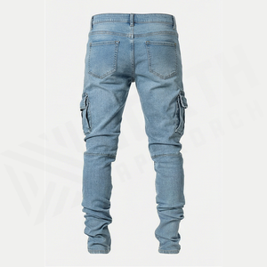 Jeans en denim tissé de haute qualité à taille haute et coupe classique pour hommes, décontractés, à porter au printemps, en automne et en hiver - Product Image 3
