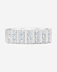 Multi Row <b>Diamond</b> Wedding Band 14k Solid Gold Round Lab Grown <b>Diamond</b> Statement Wide Eternity <b>Ring</b> Modern Luxury <b>Rings</b> Wholesale - Product Image 4