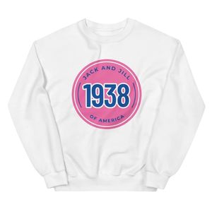 เสื้อสเวตเชิ้ตคอกลมแขนยาวผ้าฝ้ายสำหรับผู้หญิง สีขาว ลายกราฟิก ปี 1938 สไตล์ลำลอง ใส่ได้ทุกวัน ดีไซน์ที่ได้แรงบันดาลใจจากแจ็คแอนด์จิล - Product Image 1