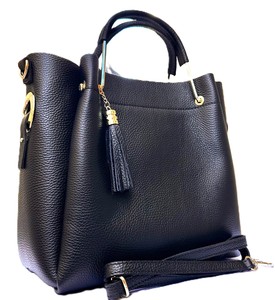 Royaa Handmade Genuine Leather Tote Bag for Women <b>Large</b> <b>Black</b> Zipper Closure Single Shoulder Strap Luxury Water Resistant - Product Image 1