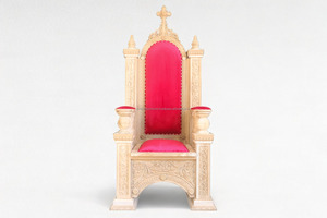 Trône papal religieux antique de luxe en bois massif sculpté à la main, couleur personnalisée, siège moderne Ardena CF-099 - Product Image 2
