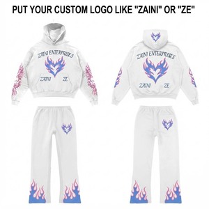 Conjunto Deportivo ZAINI para Hombre, 100% Algodón, Felpa Premium de 320 GSM, Blanco, Dos Piezas, Logotipo Personalizado, Impresión Serigrafiada, Transpirable para Invierno - Product Image 1