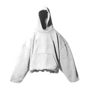 Sweat à capuche personnalisé à épaules tombantes sans cordon, 420 GSM, en coton, surdimensionné, double couche, lourd, pour hommes - Product Image 1