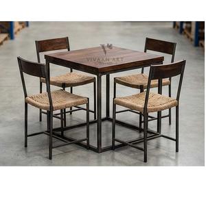 ชุดโต๊ะรับประทานอาหารไม้เนื้อแข็งสไตล์โมเดิร์นสุดหรู พร้อมเก้าอี้ สำหรับบ้าน ร้านอาหาร คาเฟ่ และพื้นที่บริการ - Product Image 5