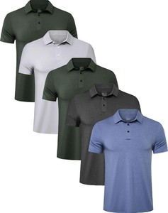 Chemise pour homme personnalisée en Spandex/Polyester tricoté, écologique, 220g, avec logo frontal, manches courtes, unie, haute qualité, OEM ODM - Product Image 1