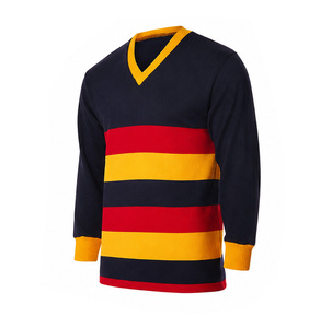 Unisex Knitted Stand Collar Solid <b>Pullover</b> Sweater Long Sleeve Sports Style Autumn Wear Regular Fit Navy Red Yellow 100% Custom - Product Image 2