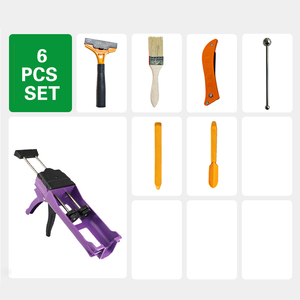 Ensemble d'outils de construction de couture de beauté réparation de coulis de carreaux de céramique de sol bâton de boule pressée en acier grattoir d'angle nettoyant d'écart de mur - Product Image 1
