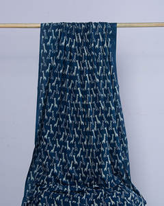 Eco-Friendly Organic 120gsm Indigo Blue Cotton Fabric <b>Lightweight</b> Woven Giraffe Print Indian Design Hand Block Combed Suit - Product Image 6