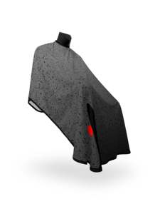 Capa de Peluquería Negra con Puntos Rojos, Textil Resistente al Agua - Product Image 2