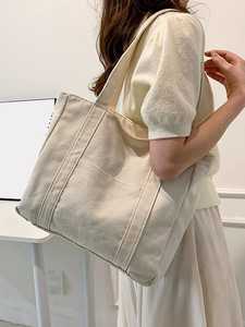 Sac fourre-tout en velours côtelé gris grande capacité pour femme, idéal pour l'université, le shopping, les voyages, le quotidien, le travail et l'école - Product Image 5
