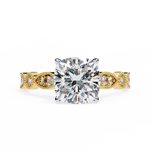Bague solitaire unisexe en or massif 14K/18K de haute qualité, certifiée IGI, avec diamant de laboratoire CVD HPHT taille coussin, pour mariage - Product Image 4