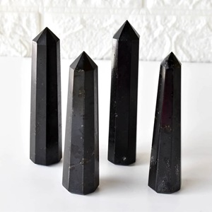 Tour de cristal de tourmaline noire naturelle à prix d'usine, pierre précieuse porte-bonheur, décoration d'intérieur, pointe de cristal, pierres de guérison, méditation - Product Image 5