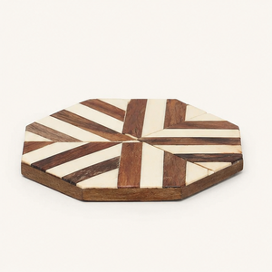 Handmade Octagonal Wooden Resin Coaster Set Modern Geometric Inlay <b>Cup</b> <b>Mats</b> For Coffee Tables Premium Heat-Resistant Tableware - Product Image 3