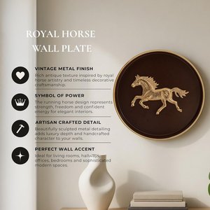Plaque murale en métal artisanale moderne en forme de cheval, marron café et or, 8,4 pouces, plaque décorative pour bar ou récompenses - Product Image 3