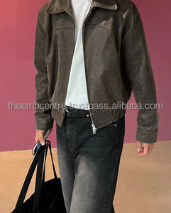 Última moda de corte regular de cuero genuino chaquetas de moda de calidad superior de los hombres de diseño de calidad superior chaqueta de moda de cuero para la venta - Product Image 6