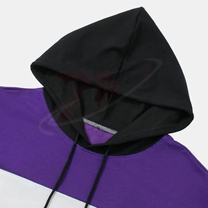 Sudaderas con capucha blancas y moradas con nombre de marca y logotipo personalizados para hombre, corte ajustado, venta al por mayor, pedido a granel - Product Image 3