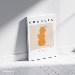 Impression sur toile pour cuisine, affiche illustrative minimaliste de fruits oranges, décoration murale scandinave pour cuisine - Product Image 2
