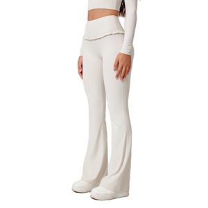 กางเกงกีฬาลำลองเอวสูงสำหรับผู้หญิงกางเกงกีฬาขาบานระบายอากาศได้โลโก้กำหนดเองได้2025ปี - Product Image 4