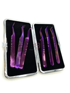 Pinzas de calidad profesional para artistas de pestañas, juego de pinzas para extensión de pestañas con puntas personalizadas - Product Image 3