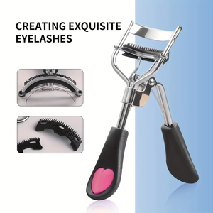 Recourbe-cils portable professionnel de haute qualité, en forme de cœur, avec poignée antidérapante en acier inoxydable, 1 pièce - Product Image 1