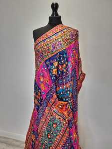 Mirror Work <b>Shawls</b> Traditional Scarves <b>Shawls</b> & Hijab Elegant Embroidered Fashion <b>Wrap</b> for Women <b>Wedding</b> Party Wear - Product Image 2