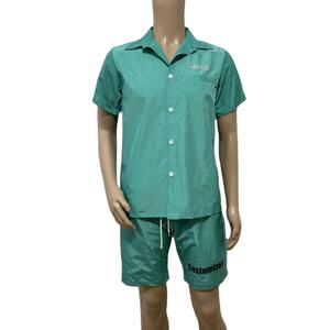 Ensemble t-shirt et short en coton biologique 100% personnalisé pour hommes Survêtement brodé à col surdimensionné de haute qualité pour l'été Motif solide - Product Image 4