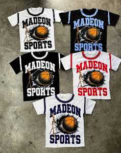 Collection de T-shirts de Basketball Madeon Sports, Design graphique audacieux avec imprimé de basket dynamique pour hommes, Mode streetwear urbaine - Product Image 1