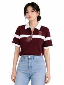 Wholesale Custom Logo Women <b>Polo</b> Shirt Letter Printed Breathable Summer Casual Slim <b>Tops</b> <b>Ladies</b> <b>Polo</b> <b>Neck</b> Half Sleeve Blouses - Product Image 1