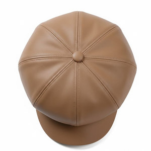 Casquette Gavroche Vintage en Cuir Marron pour Hommes et Femmes, Chapeau Rétro Baker Boy, Coiffe Décontractée Streetwear, Marque Personnalisée, Vente en Gros, Mode - Product Image 5