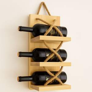 Porte-vin en bois au design moderne, optimisation intelligente de l'espace, rangement en bois pour les coins de cuisine et de salle à manger inutilisés - Product Image 6