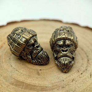 Perles de couteau en laiton modèle Gorilla, accessoires pour bracelets faits main DIY en paracorde, pour activités de plein air et cordes de parapluie - Product Image 4