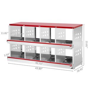 Nido per Galline a 8 Scomparti Estraibile con Cesto e Cassetta Porta Uova - Novità - Product Image 3