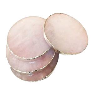 Precio de Fábrica al por Mayor: Tazas de Cuarzo Rosa con Borde Plateado, Rebanadas de Cristal, Artesanías de Piedras Naturales, Minerales de Reiki, Feng Shui - Product Image 2