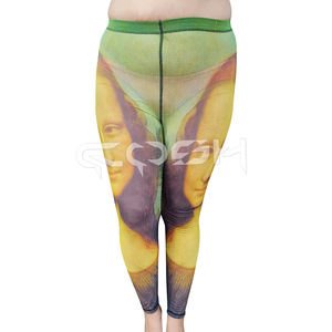Fabricant de leggings imprimés Mona Lisa, coupe ajustée, haute élasticité, style artistique, sur mesure OEM - Product Image 2