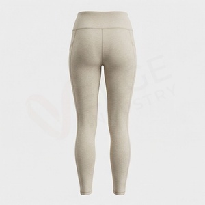 High Waist Full Length Yoga <b>Leggings</b> <b>With</b> <b>Pockets</b> Spandex Nylon Four-Way Stretch Seamless Solid Color Pants - Product Image 2