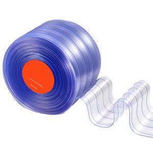 Cortina de tiras de PVC transparente de 75 pies de largo x 8 de ancho, tiras de plástico acanaladas para puertas, rollo a granel, tiras de cortina para congeladores y refrigeradores. - Product Image 5