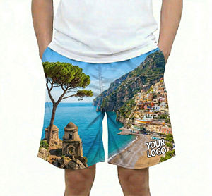 Shorts de Playa para Hombre, de Secado Rápido, Transpirables, Casuales, de Malla, Talla Grande, Estampados, Impermeables - Product Image 1
