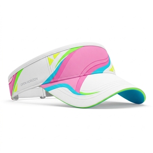 Visière de soleil personnalisée OEM pour femmes, sublimation, protection UV, séchage rapide, réglable, pour le golf et le tennis, sports de plein air (polyester) - Product Image 2