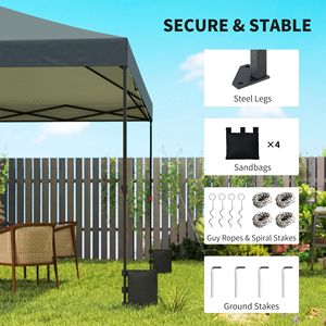 10 X 10 ft Pop up Canopy Tent Outdoor Portable Instant Shelter with One Push Setup and <b>Roller</b> <b>Bag</b> Dark Gray - Product Image 6