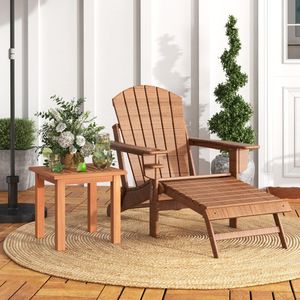 Tavolino da Esterno in HDPE Stile Legno Massello con Doghe Quadrate per Giardino, Villa, Hotel - Product Image 4