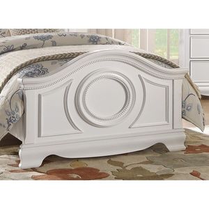 เตียงไม้สไตล์คลาสสิกสีขาวแบบดั้งเดิมขนาดเตียงคู่ เฟอร์นิเจอร์ห้องนอน - Product Image 2