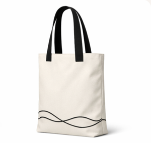 Wholesale Custom Logo Printing Reusable 100% Cotton Foldable Canvas Tote <b>Bag</b> with wave Pattern High Quality shopping <b>bag</b> - Product Image 2