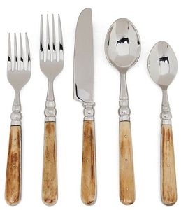 Ensemble de couverts en acier inoxydable avec manche en bois pour la maison, la cuisine, la salle à manger et les réceptions - Product Image 2