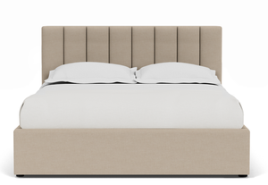 Cama Flotante Moderna al por Mayor |   Cabecera Tapizada para Cama con Estructura de Madera de Nogal - Product Image 2