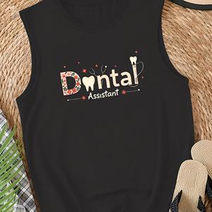 Asistente Dental tipografía creativa Chaleco casual para mujer - Product Image 3
