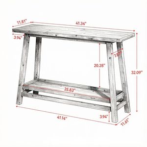 Mesa Consola Larga Rústica de Lujo Moderna, Madera Sólida con Mármol y Metal, para Entrada de Casa, Apartamento, Hotel, Mueble para Sala de Estar - Product Image 3